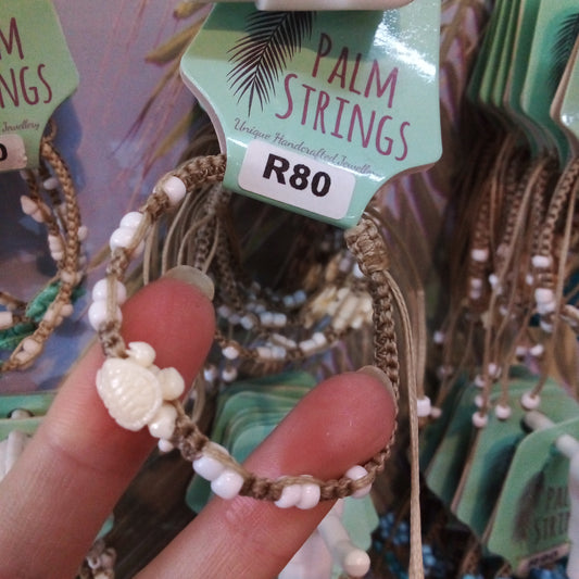 PSB119 White Turtle Bracelet - Bracelets - Palm Strings