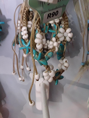 Turquiose Starfish with White Bead Flowers Bracelet - Bracelets - Palm Strings