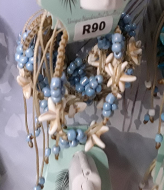 White Starfish Bracelet with Azure Flowers - - MythAfrica
