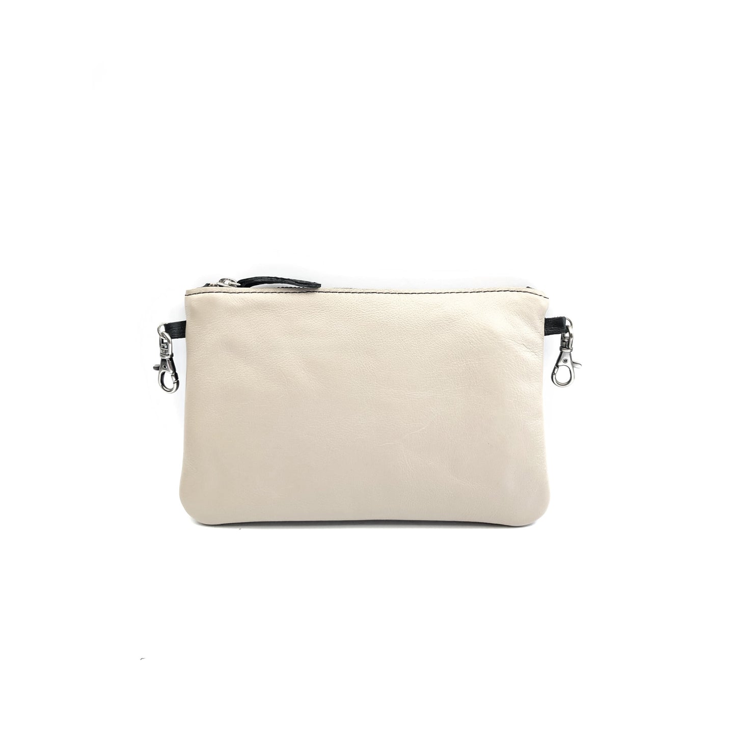 Leather Two Tone Sling & Waist Bag - Black & Grey