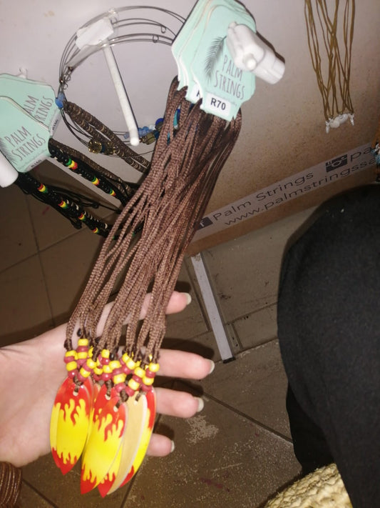 PSN236 Red & Yellow Surfboard Necklace