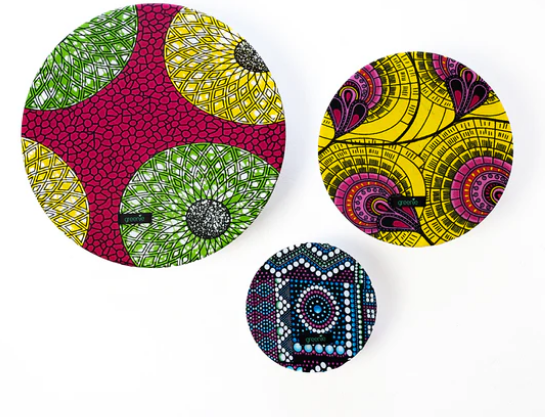 Food Covers African Island  (Set of 3) - Food Container Covers - Greenie